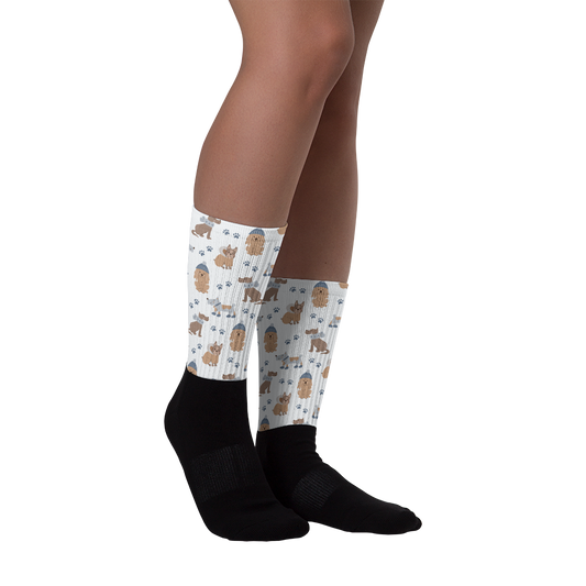 Cozy Dogs | Seamless Patterns | Black Foot Sublimated Socks - #7