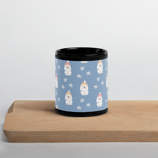 Cozy Dogs | Seamless Patterns | Black Glossy Mug - #3