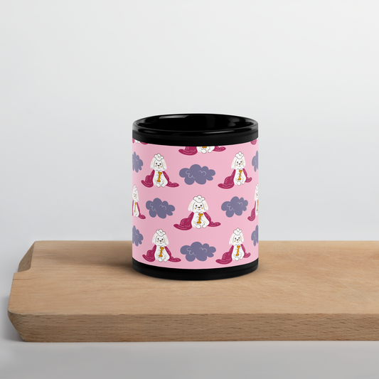 Cozy Dogs | Seamless Patterns | Black Glossy Mug - #10