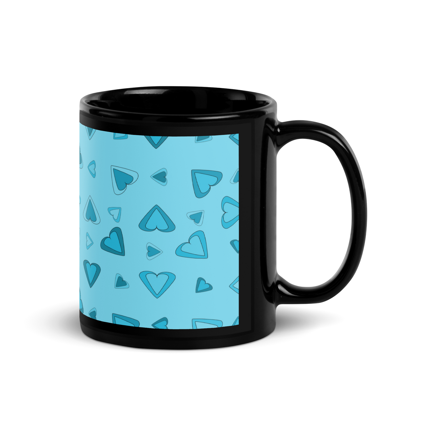 Rainbow Of Hearts | Batch 01 | Seamless Patterns | Black Glossy Mug - #4