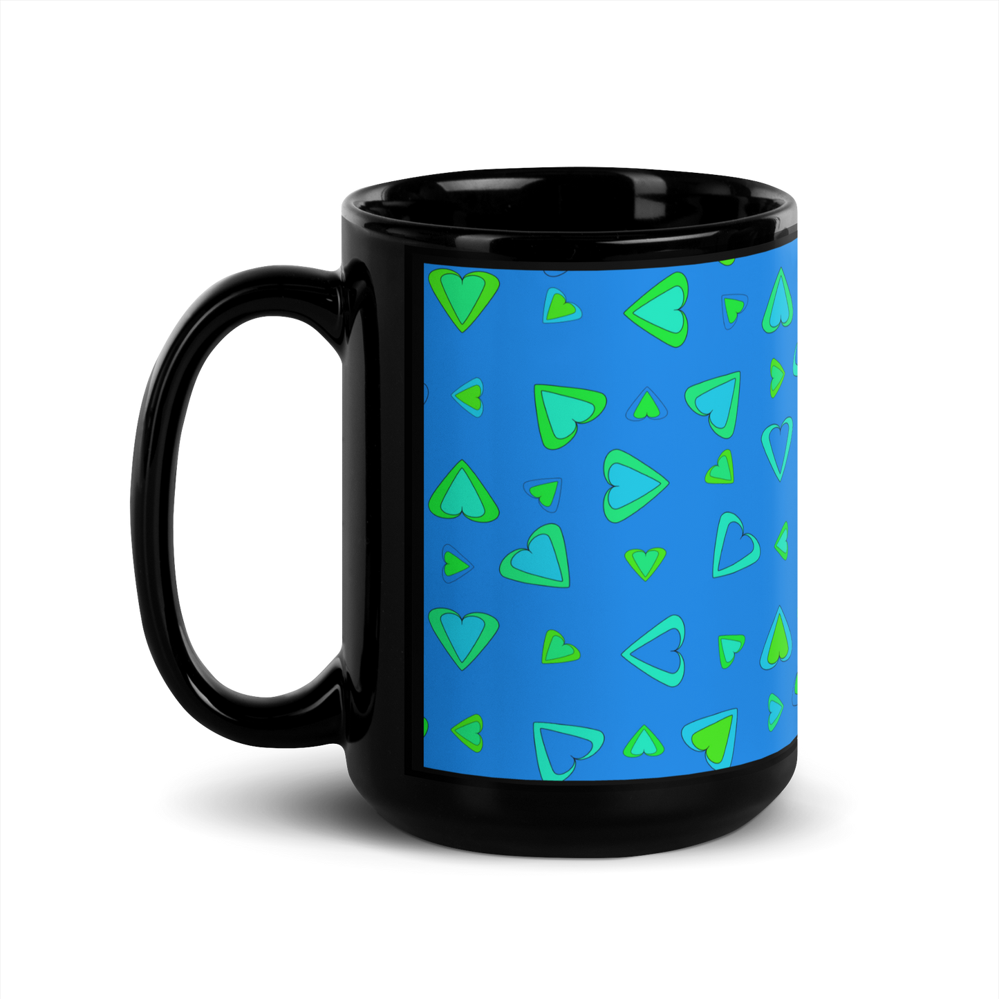 Rainbow Of Hearts | Batch 01 | Seamless Patterns | Black Glossy Mug - #6