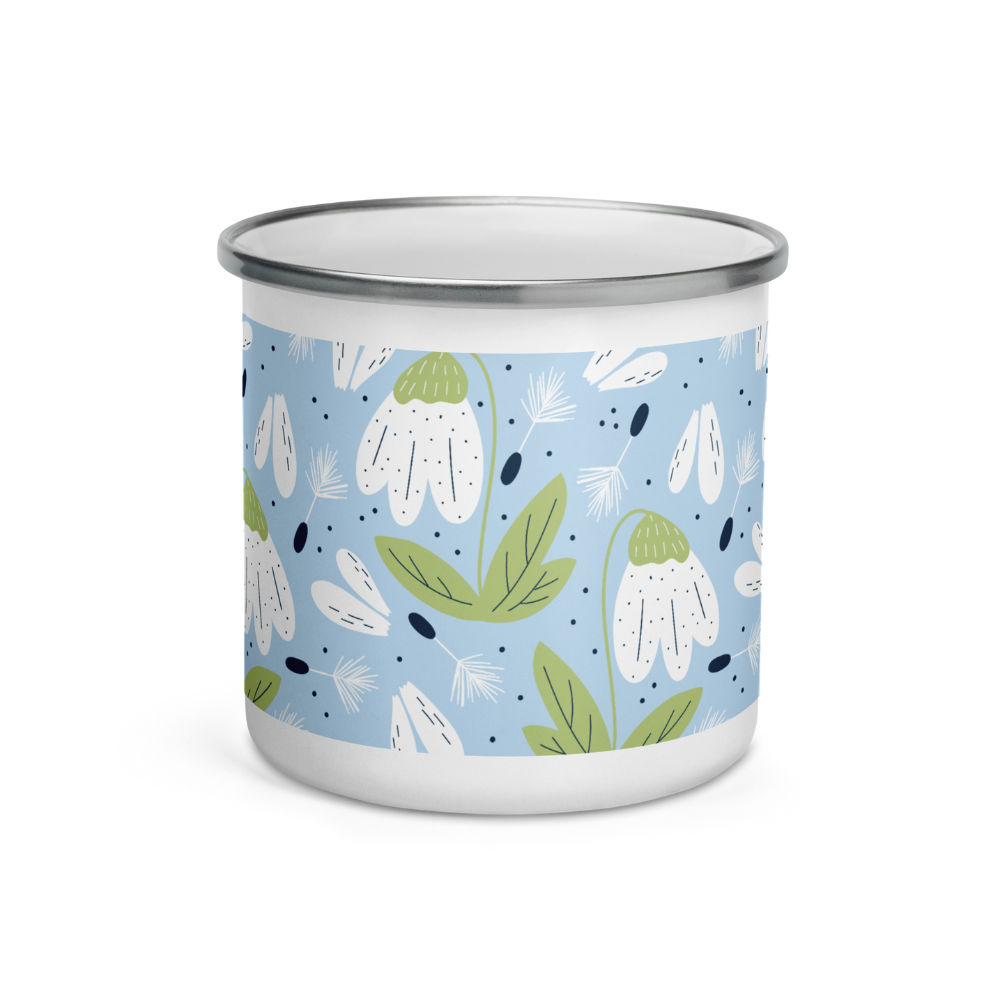 Scandinavian Spring Floral | Seamless Patterns | Enamel Mug - #3