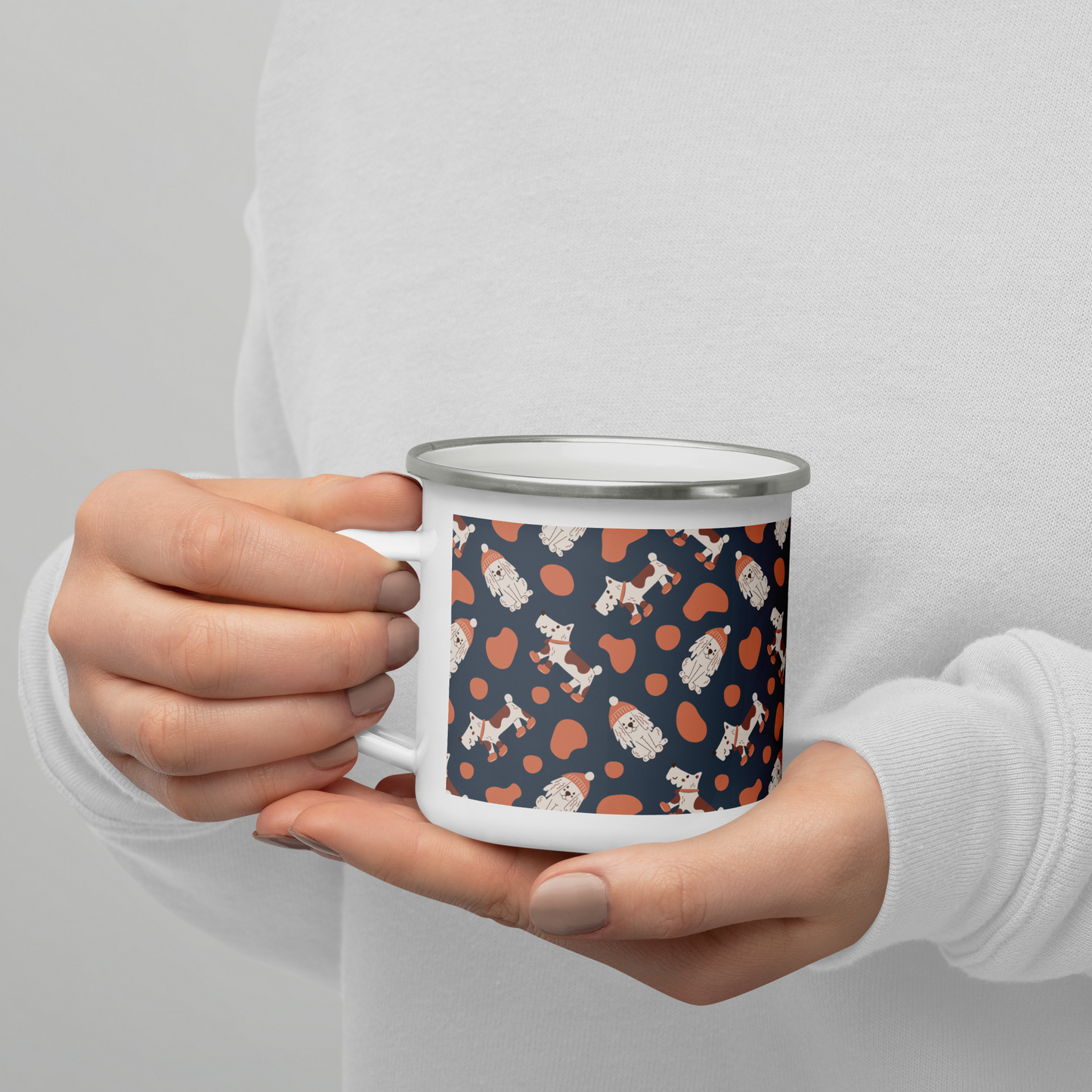 Cozy Dogs | Seamless Patterns | Enamel Mug - #5