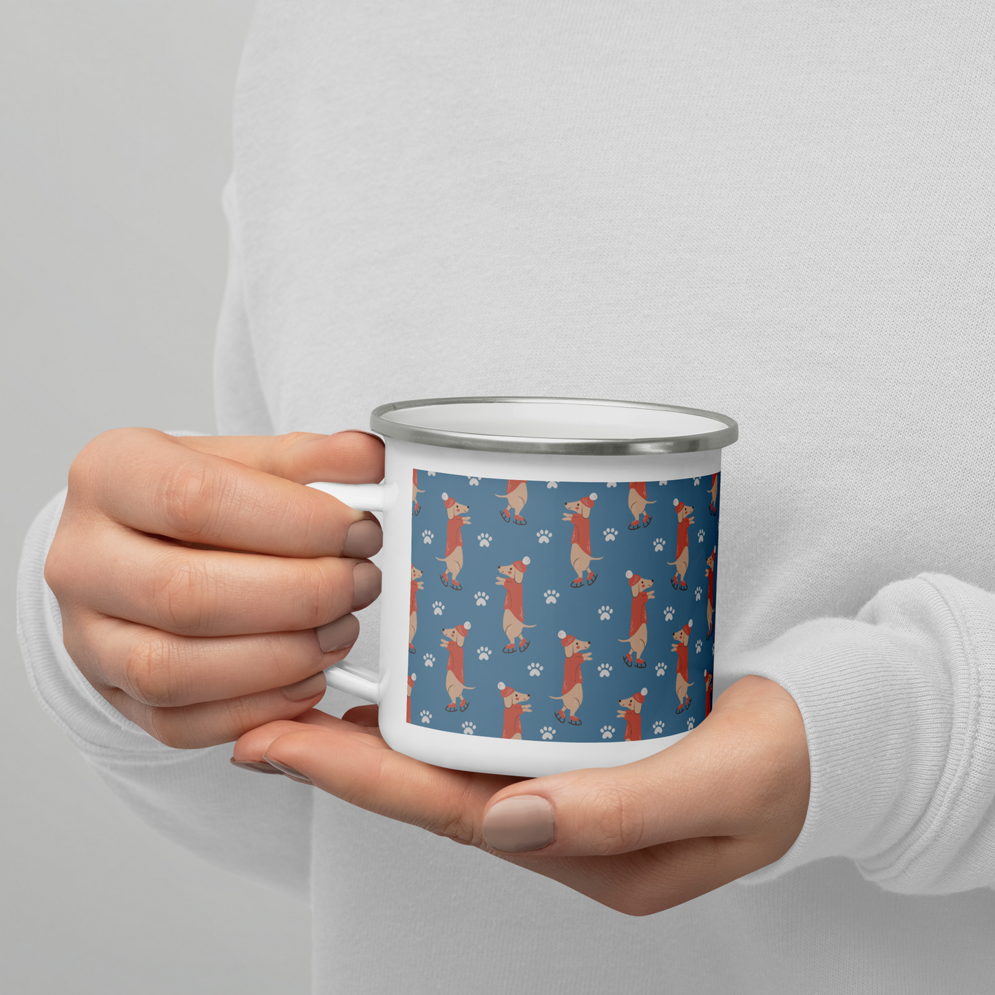 Cozy Dogs | Seamless Patterns | Enamel Mug - #6