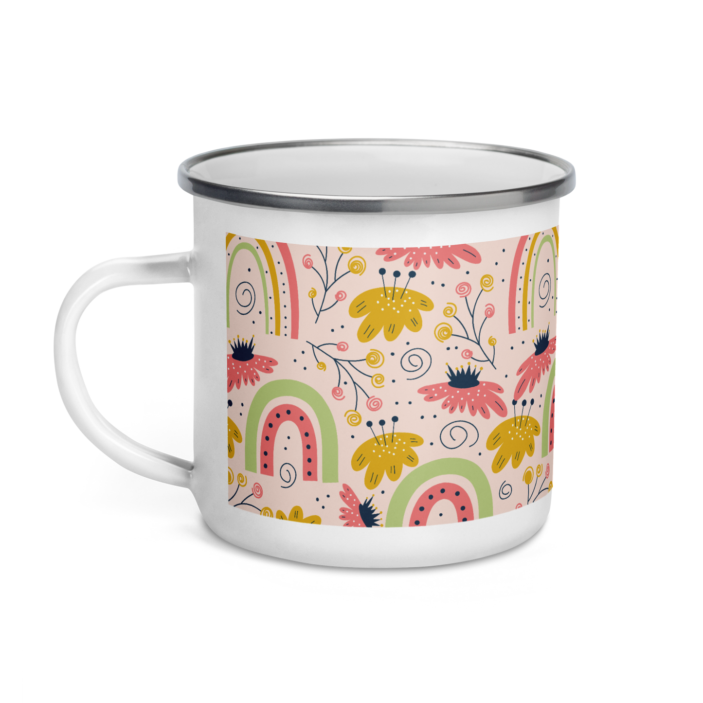 Scandinavian Spring Floral | Seamless Patterns | Enamel Mug - #7