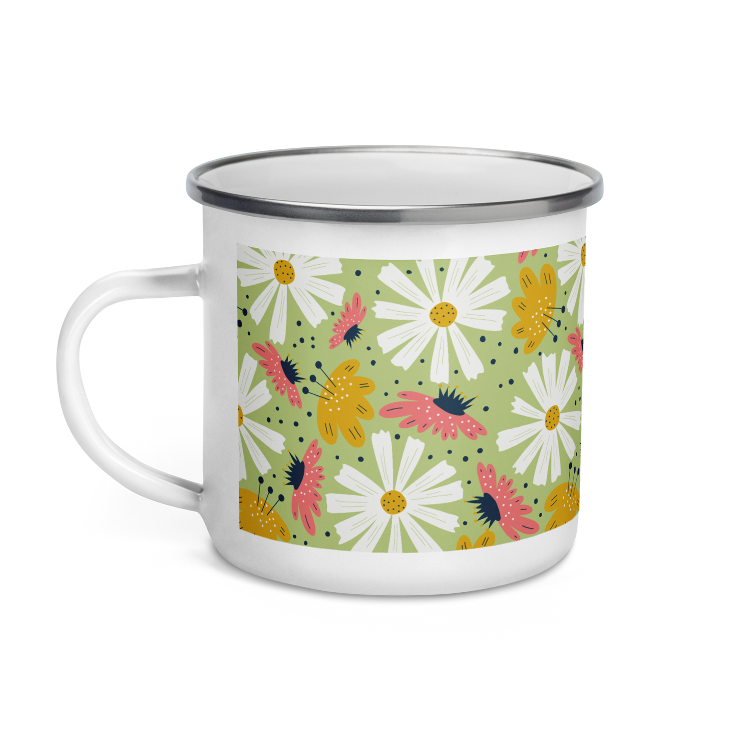 Scandinavian Spring Floral | Seamless Patterns | Enamel Mug - #4