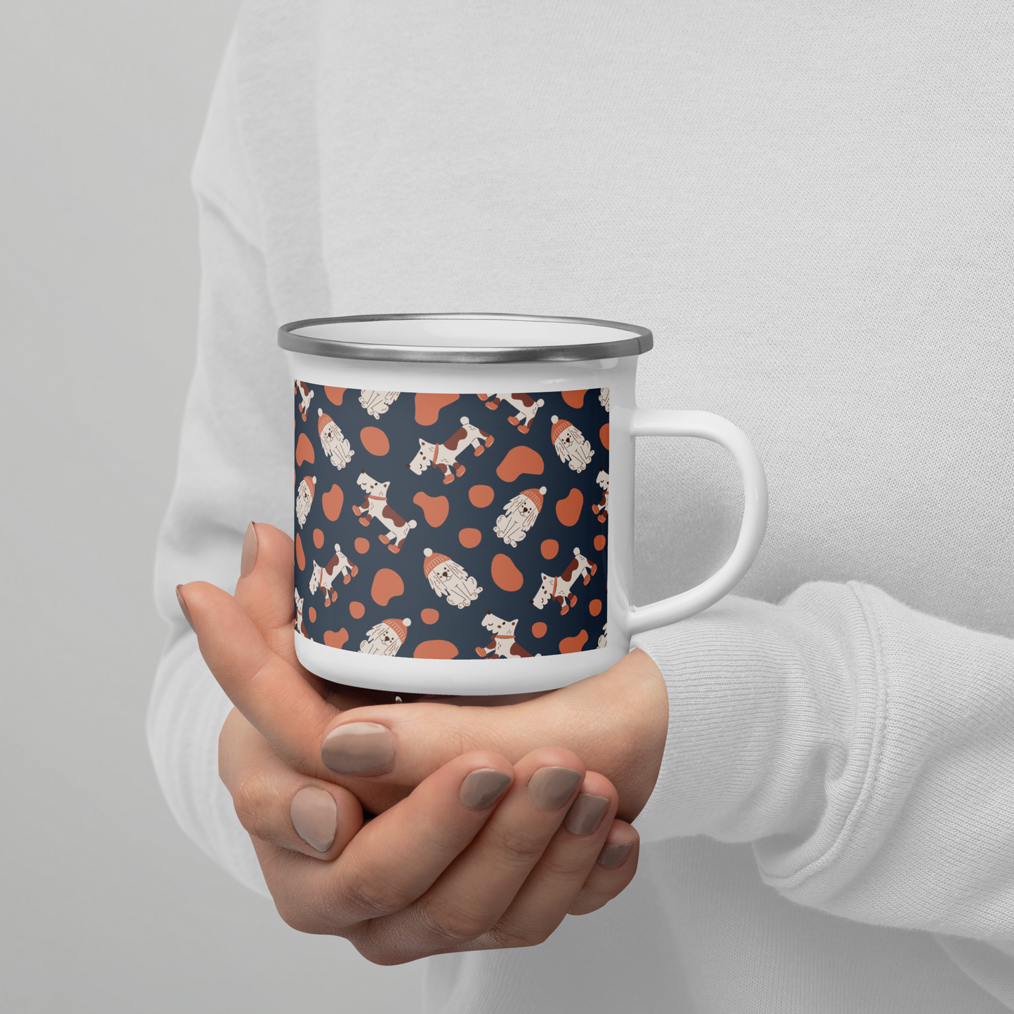 Cozy Dogs | Seamless Patterns | Enamel Mug - #5