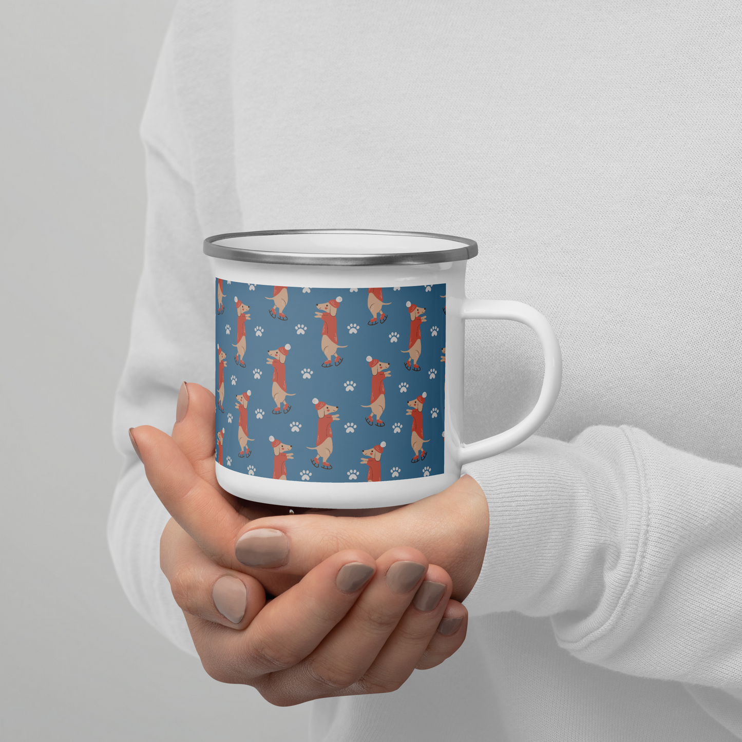 Cozy Dogs | Seamless Patterns | Enamel Mug - #6