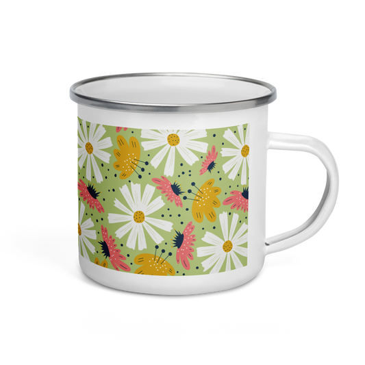 Scandinavian Spring Floral | Seamless Patterns | Enamel Mug - #4