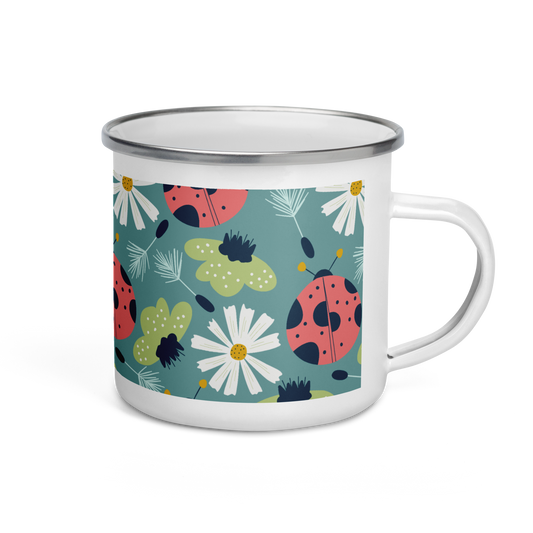 Scandinavian Spring Floral | Seamless Patterns | Enamel Mug - #2