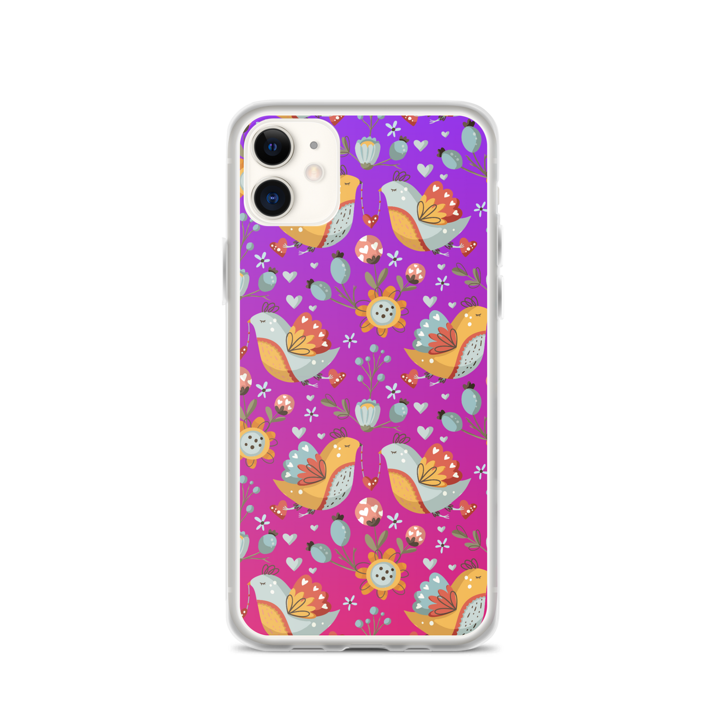 Pink & Purple | Boho Birds Pattern | Bohemian Style | iPhone Case - #2