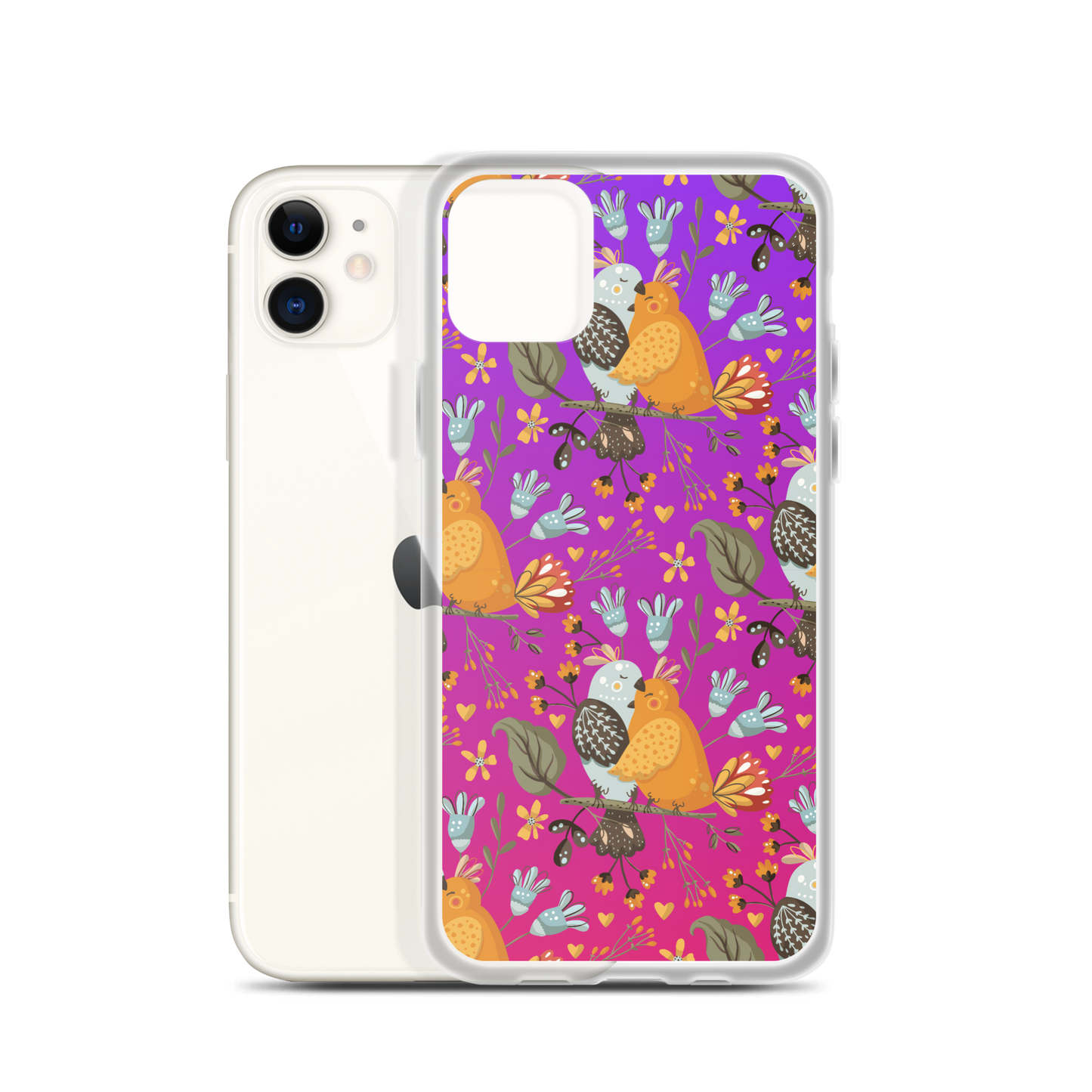 Pink & Purple | Boho Birds Pattern | Bohemian Style | iPhone Case - #4