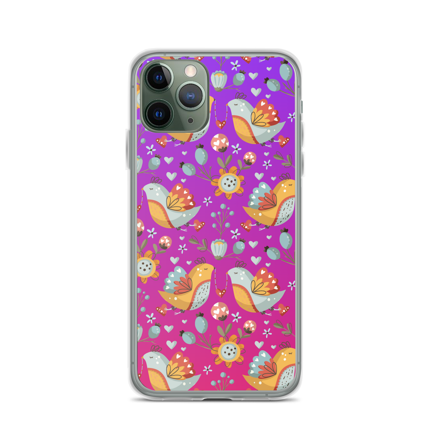 Pink & Purple | Boho Birds Pattern | Bohemian Style | iPhone Case - #2