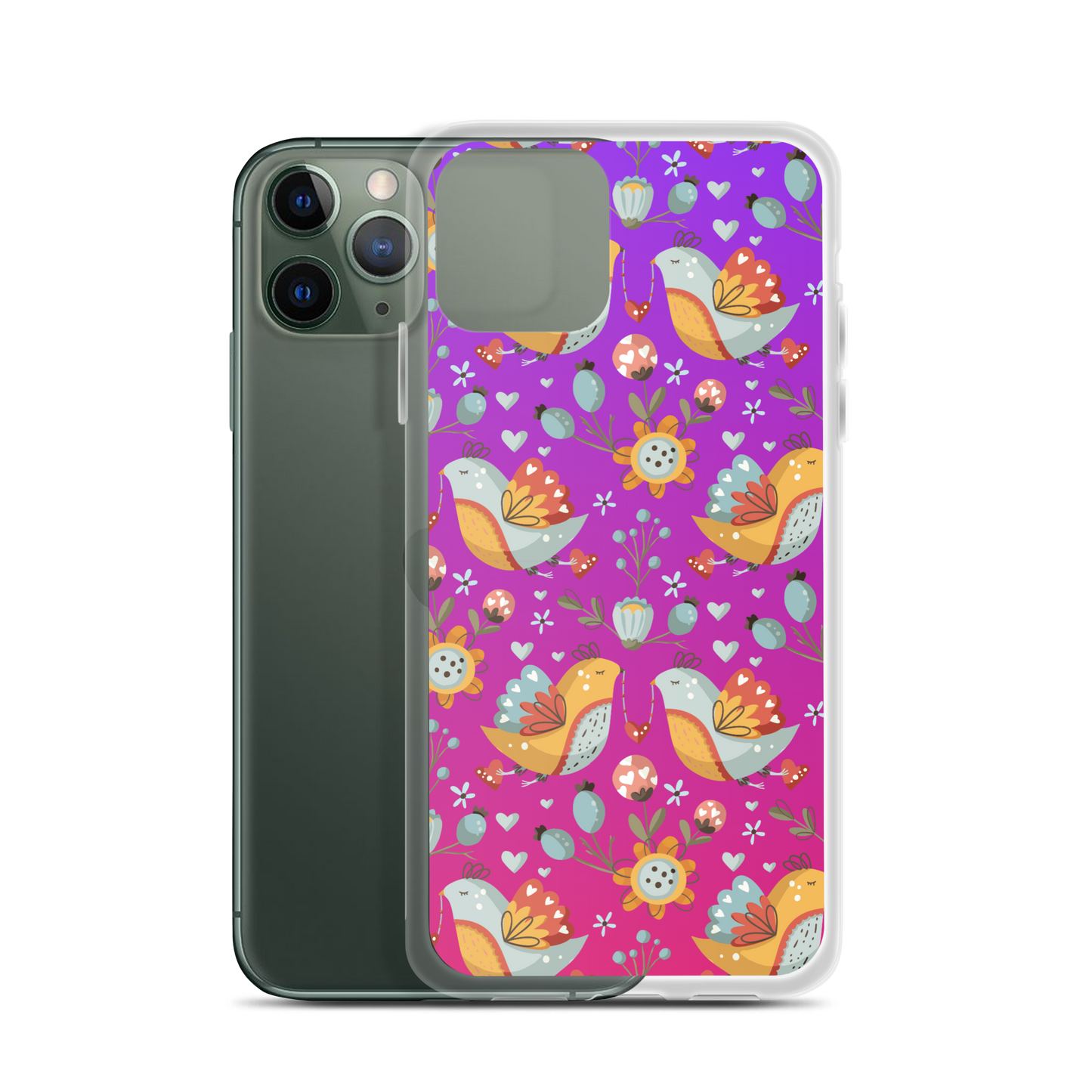 Pink & Purple | Boho Birds Pattern | Bohemian Style | iPhone Case - #2