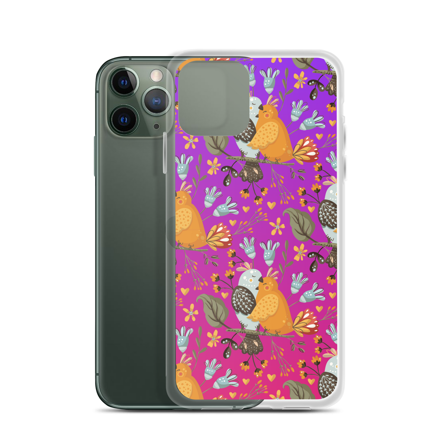 Pink & Purple | Boho Birds Pattern | Bohemian Style | iPhone Case - #4