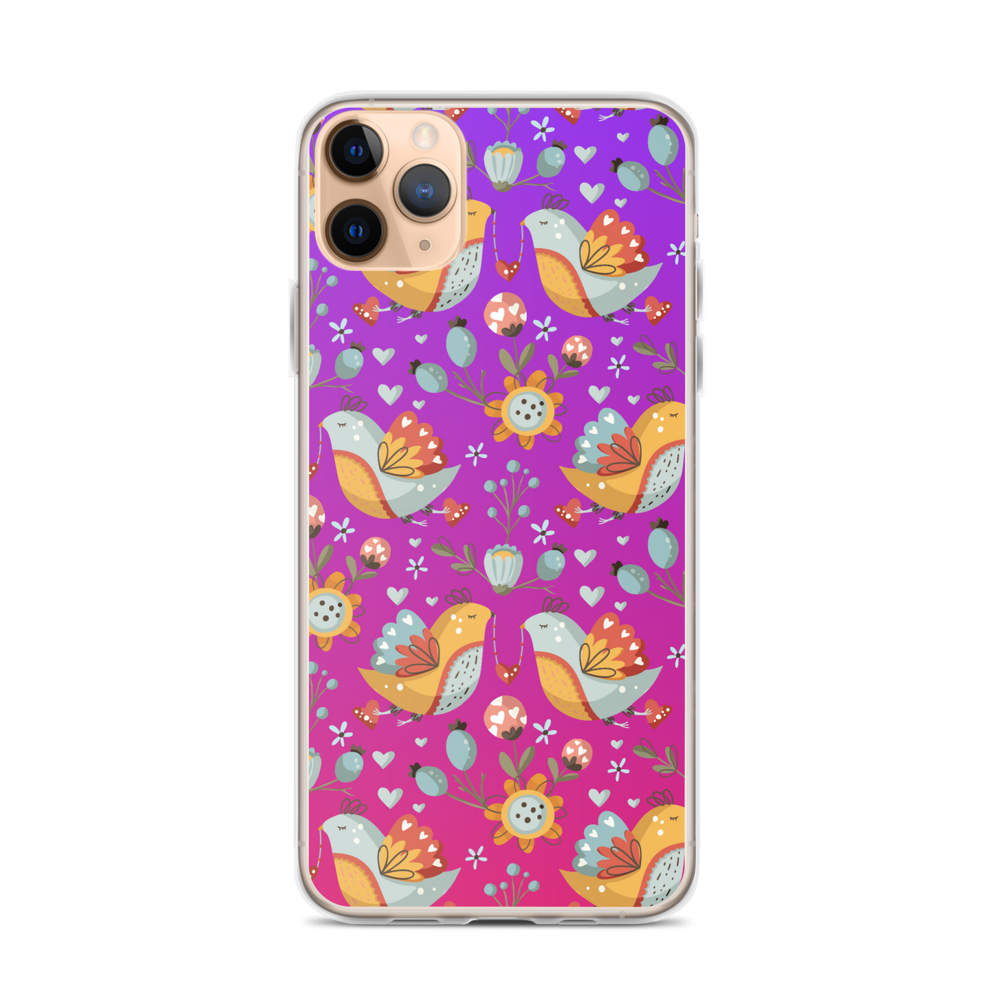 Pink & Purple | Boho Birds Pattern | Bohemian Style | iPhone Case - #2