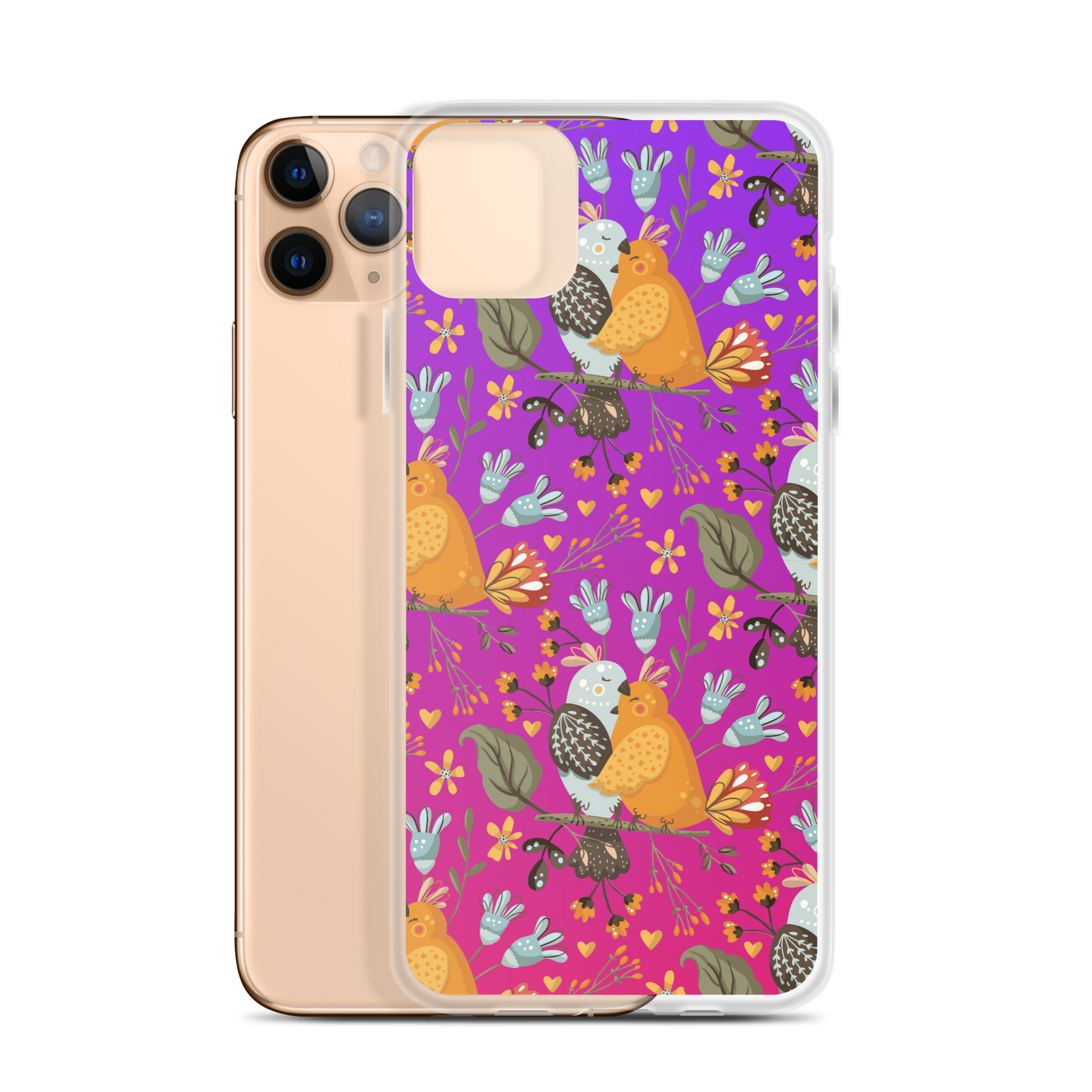 Pink & Purple | Boho Birds Pattern | Bohemian Style | iPhone Case - #4