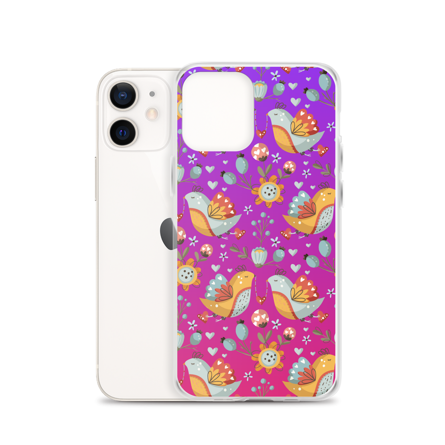 Pink & Purple | Boho Birds Pattern | Bohemian Style | iPhone Case - #2