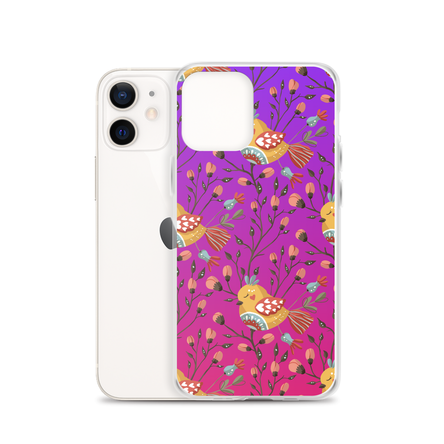 Pink & Purple | Boho Birds Pattern | Bohemian Style | iPhone Case - #3