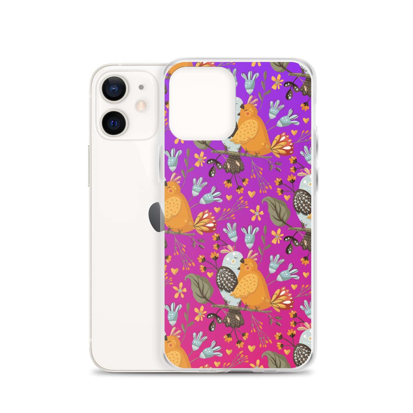 Pink & Purple | Boho Birds Pattern | Bohemian Style | iPhone Case - #4