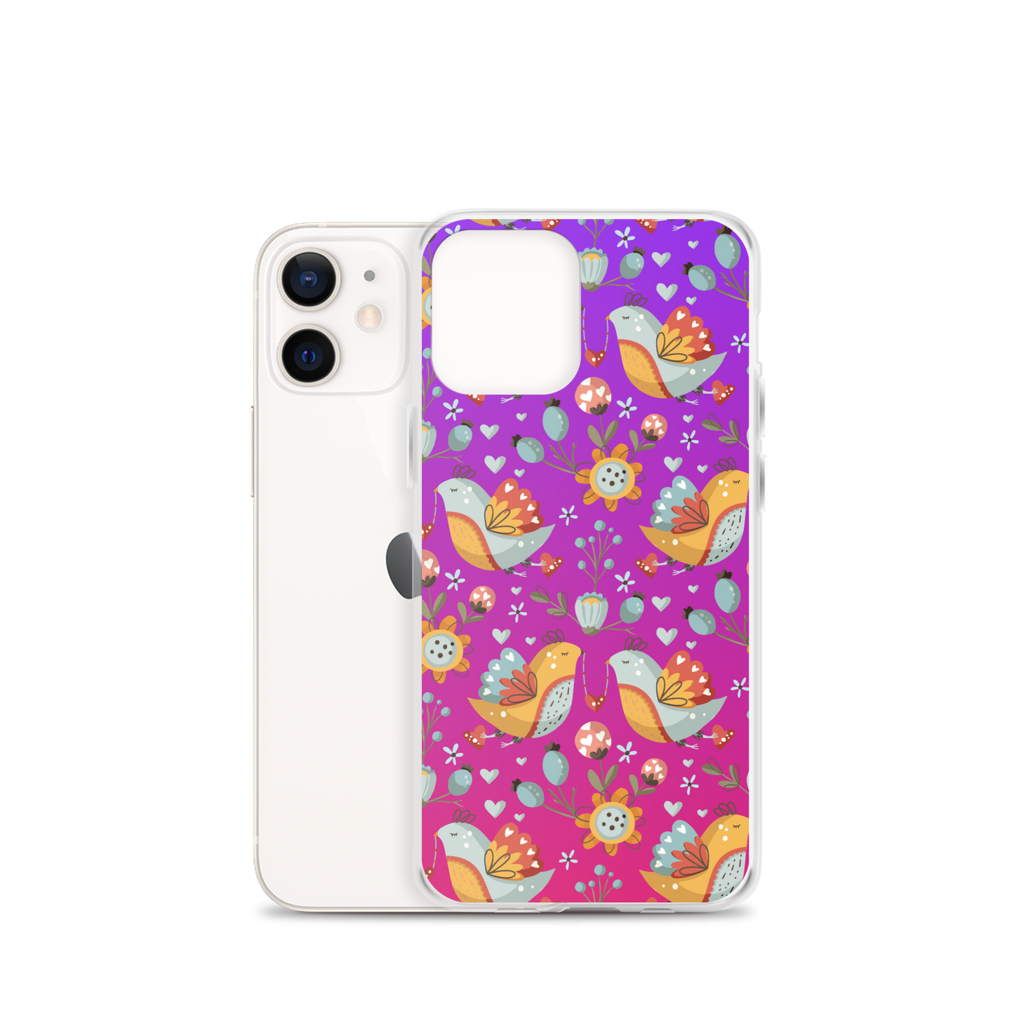 Pink & Purple | Boho Birds Pattern | Bohemian Style | iPhone Case - #2