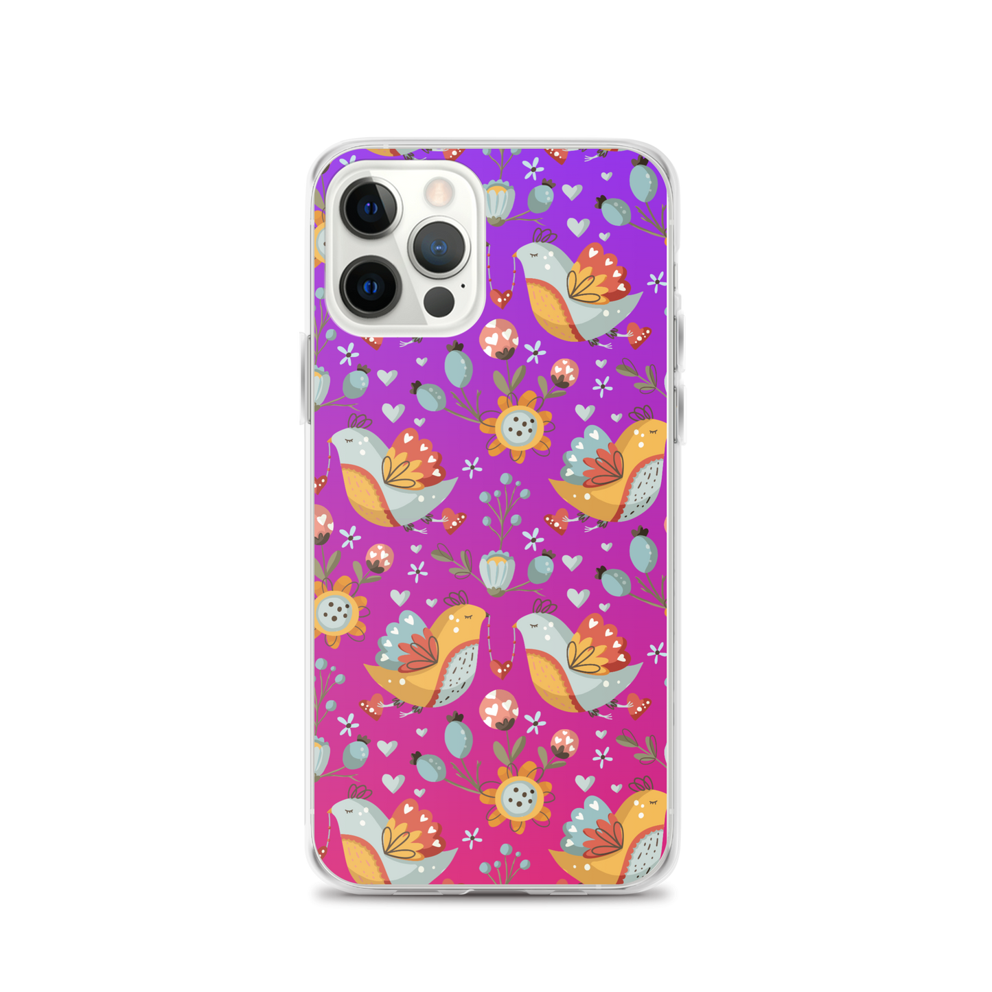 Pink & Purple | Boho Birds Pattern | Bohemian Style | iPhone Case - #2