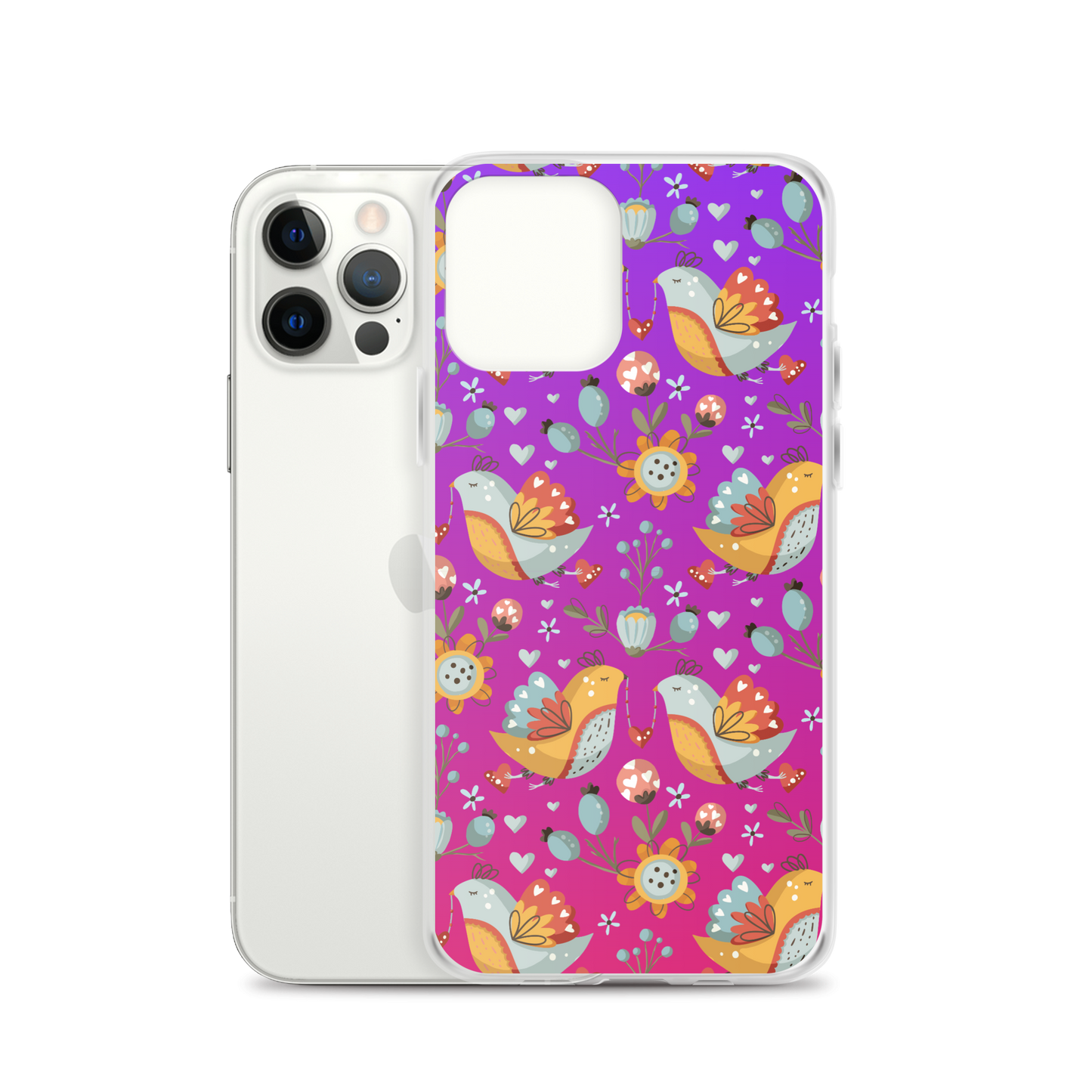 Pink & Purple | Boho Birds Pattern | Bohemian Style | iPhone Case - #2