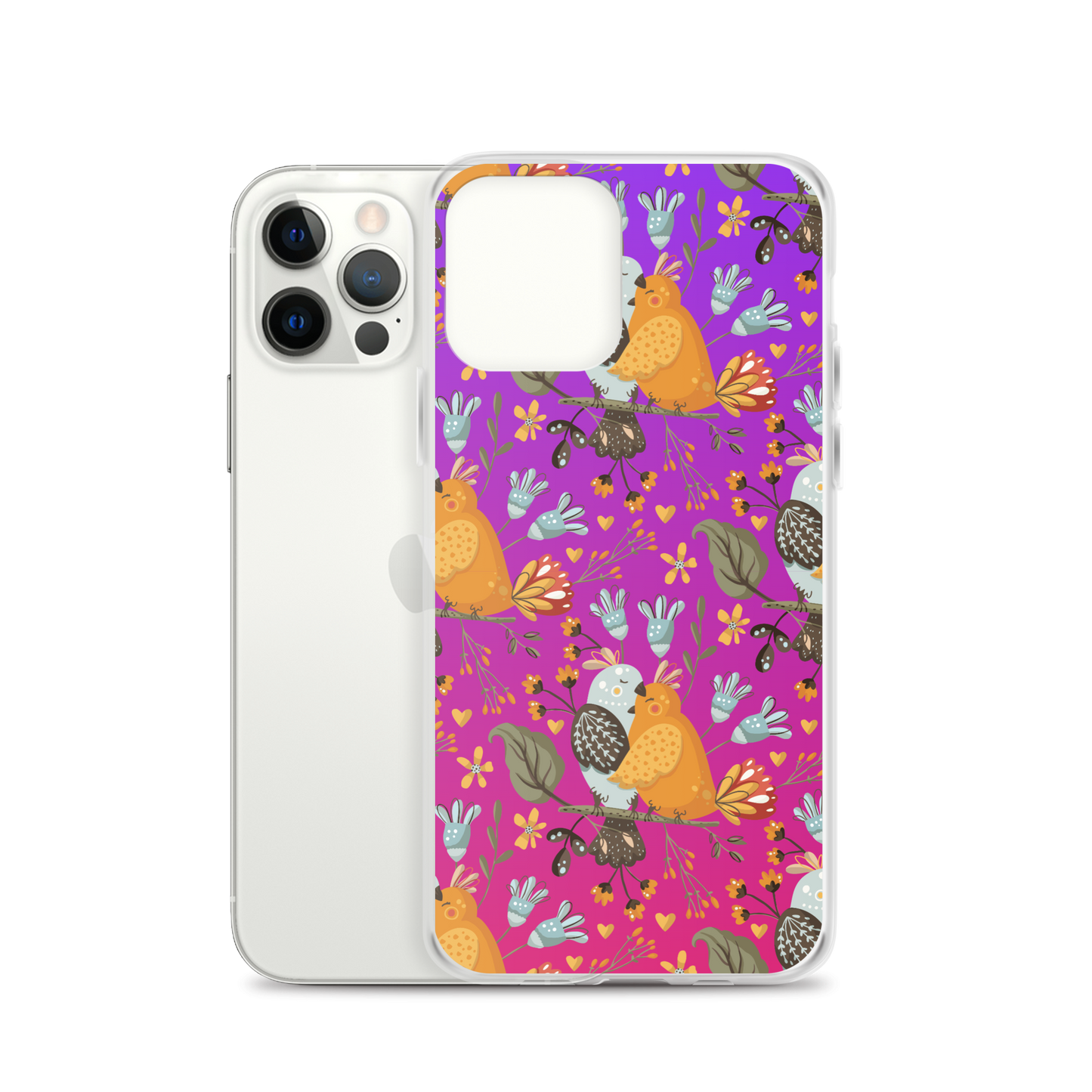 Pink & Purple | Boho Birds Pattern | Bohemian Style | iPhone Case - #4