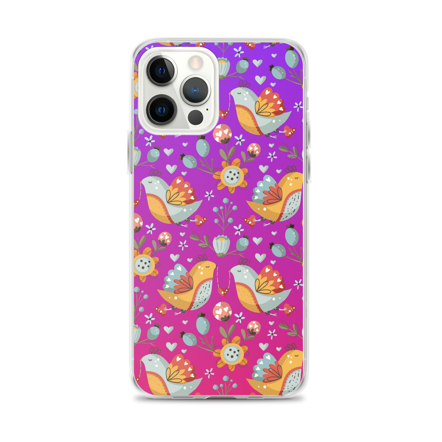 Pink & Purple | Boho Birds Pattern | Bohemian Style | iPhone Case - #2