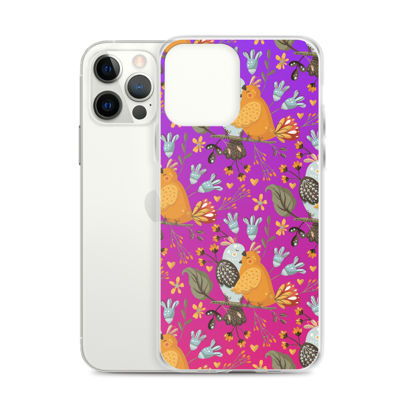 Pink & Purple | Boho Birds Pattern | Bohemian Style | iPhone Case - #4