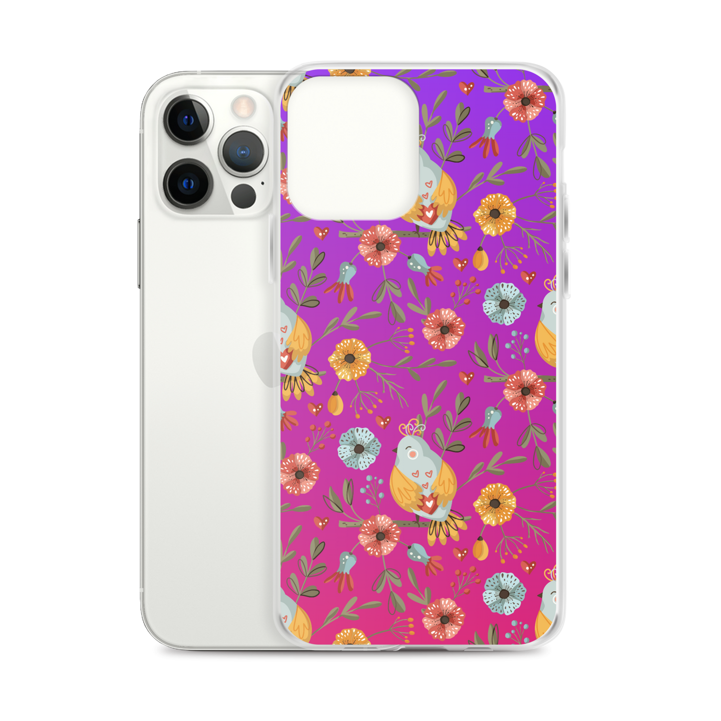 Pink & Purple | Boho Birds Pattern | Bohemian Style | iPhone Case - #5