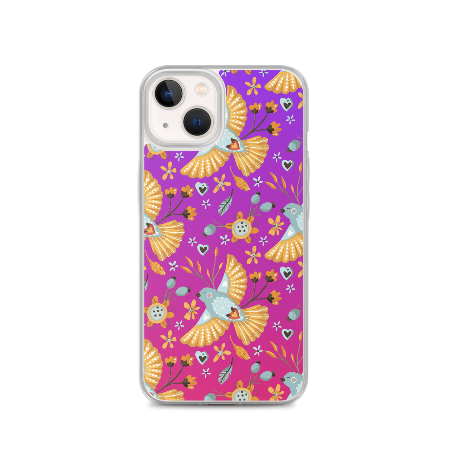 Pink & Purple | Boho Birds Pattern | Bohemian Style | iPhone Case - #1