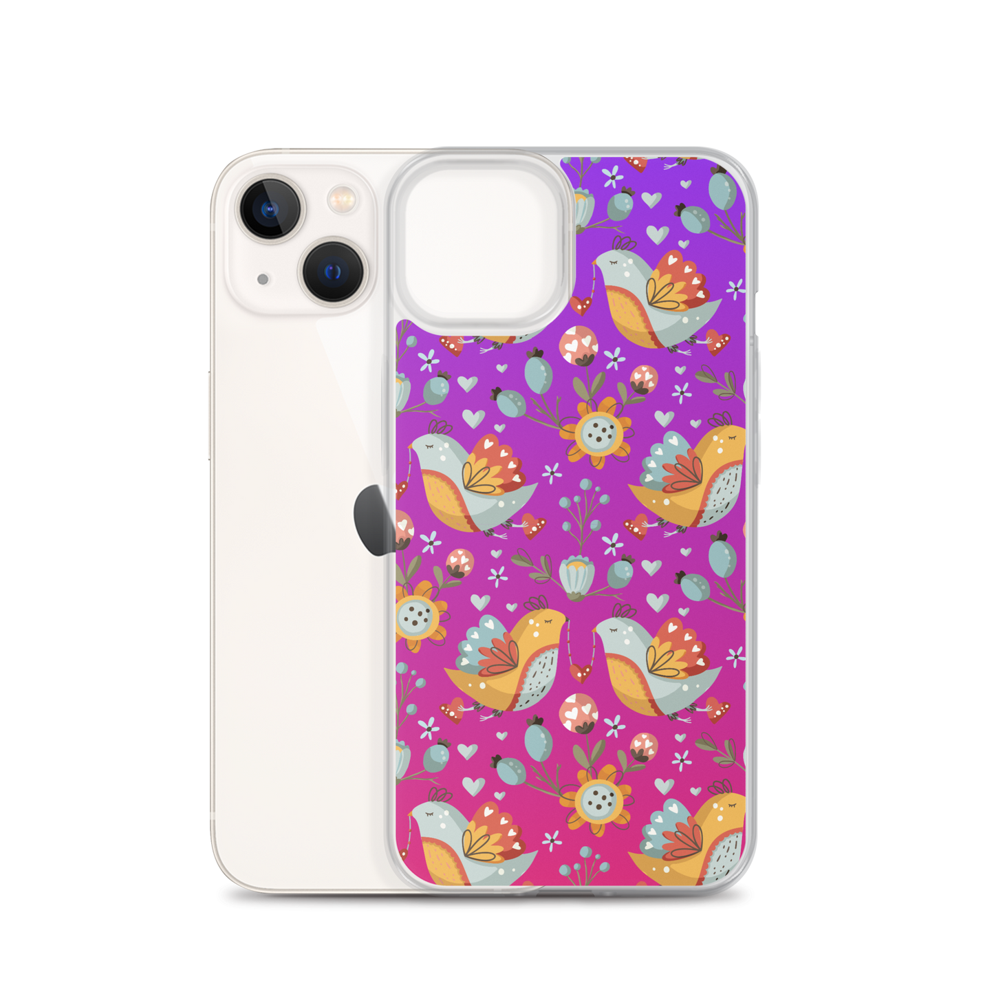 Pink & Purple | Boho Birds Pattern | Bohemian Style | iPhone Case - #2