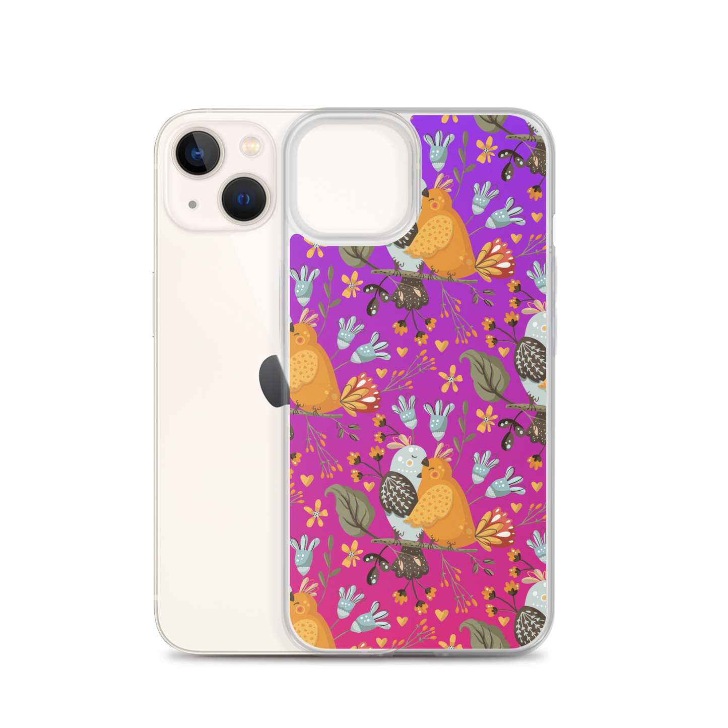 Pink & Purple | Boho Birds Pattern | Bohemian Style | iPhone Case - #4