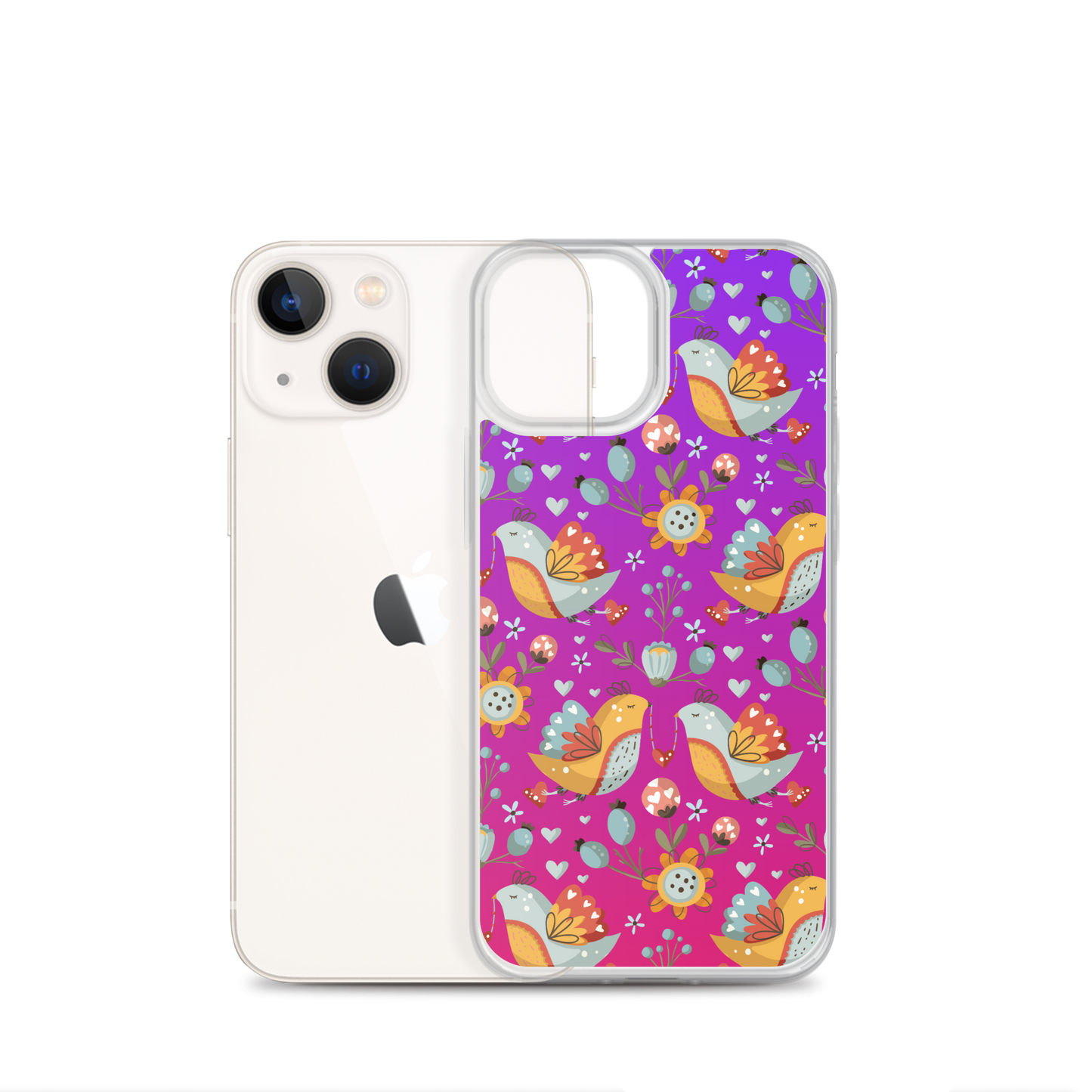 Pink & Purple | Boho Birds Pattern | Bohemian Style | iPhone Case - #2