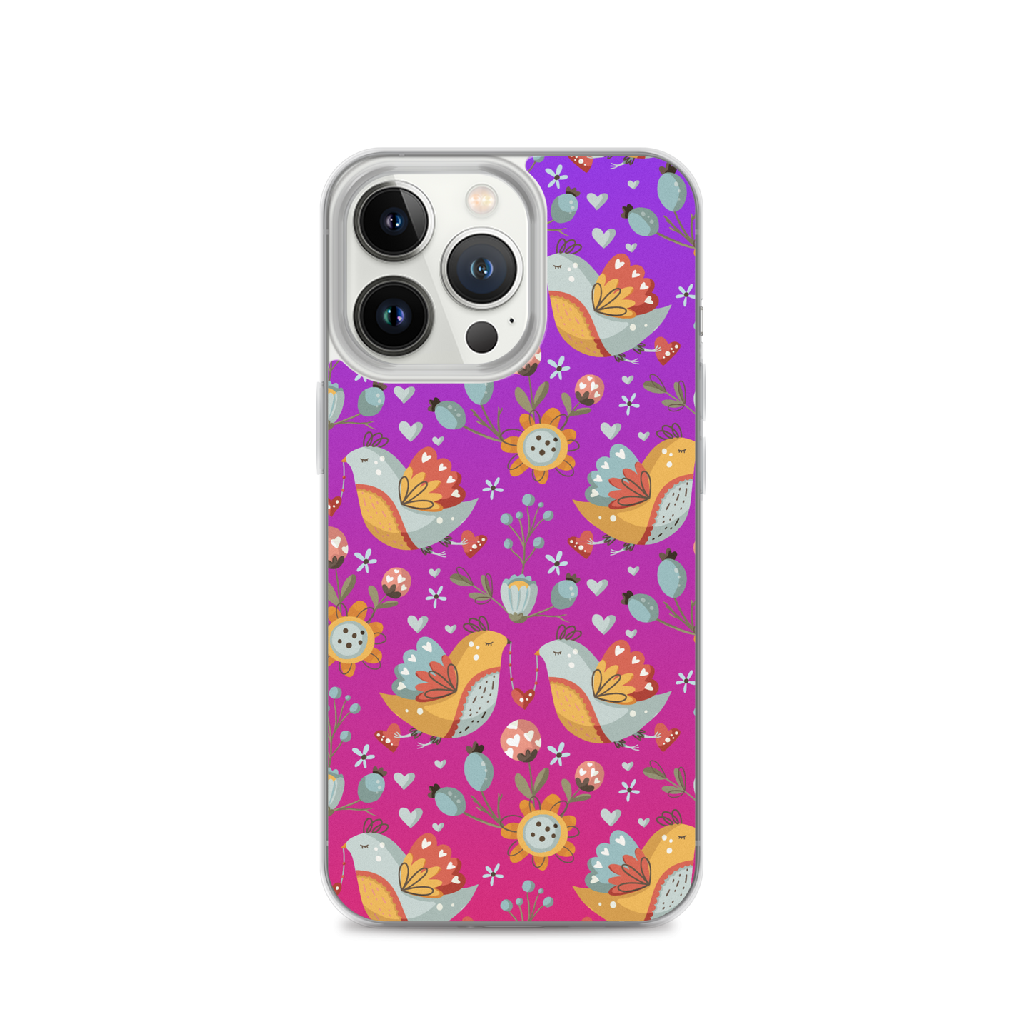 Pink & Purple | Boho Birds Pattern | Bohemian Style | iPhone Case - #2