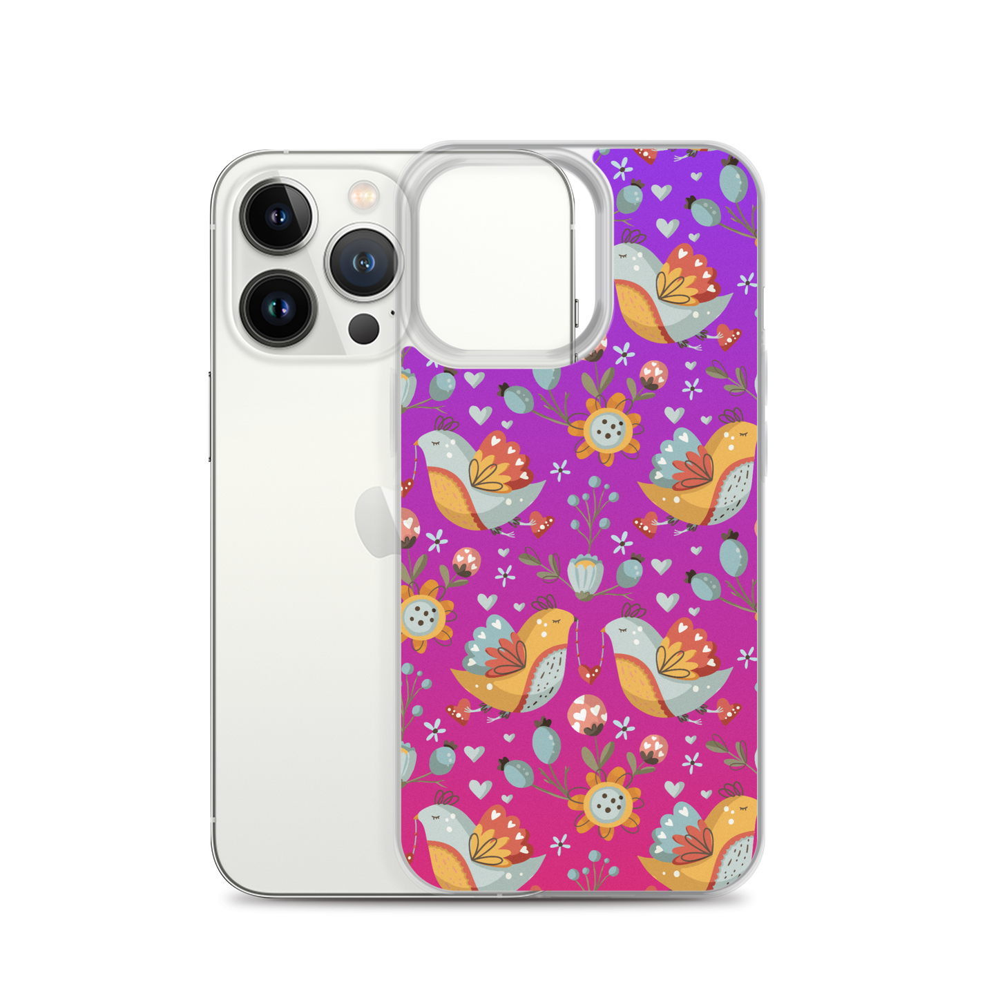 Pink & Purple | Boho Birds Pattern | Bohemian Style | iPhone Case - #2