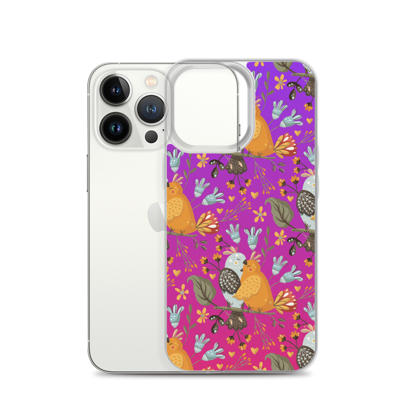 Pink & Purple | Boho Birds Pattern | Bohemian Style | iPhone Case - #4