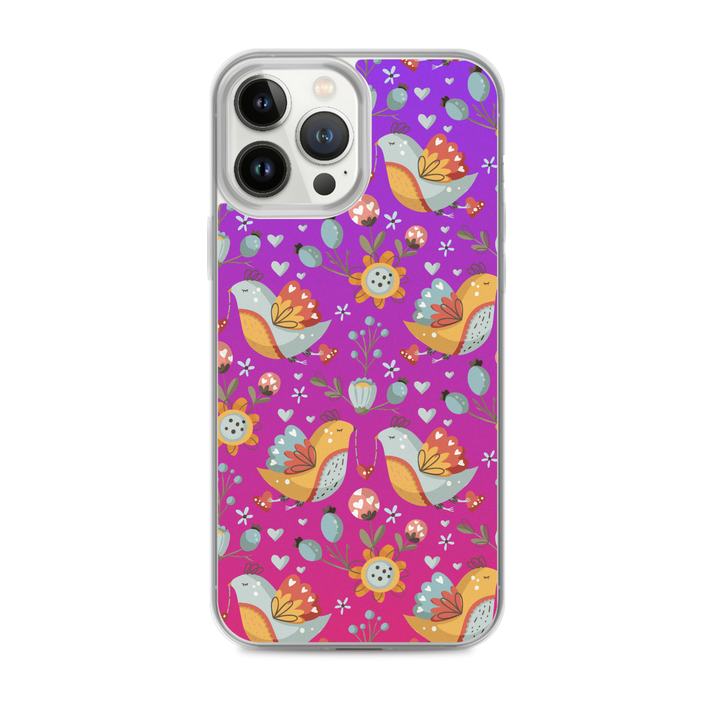 Pink & Purple | Boho Birds Pattern | Bohemian Style | iPhone Case - #2