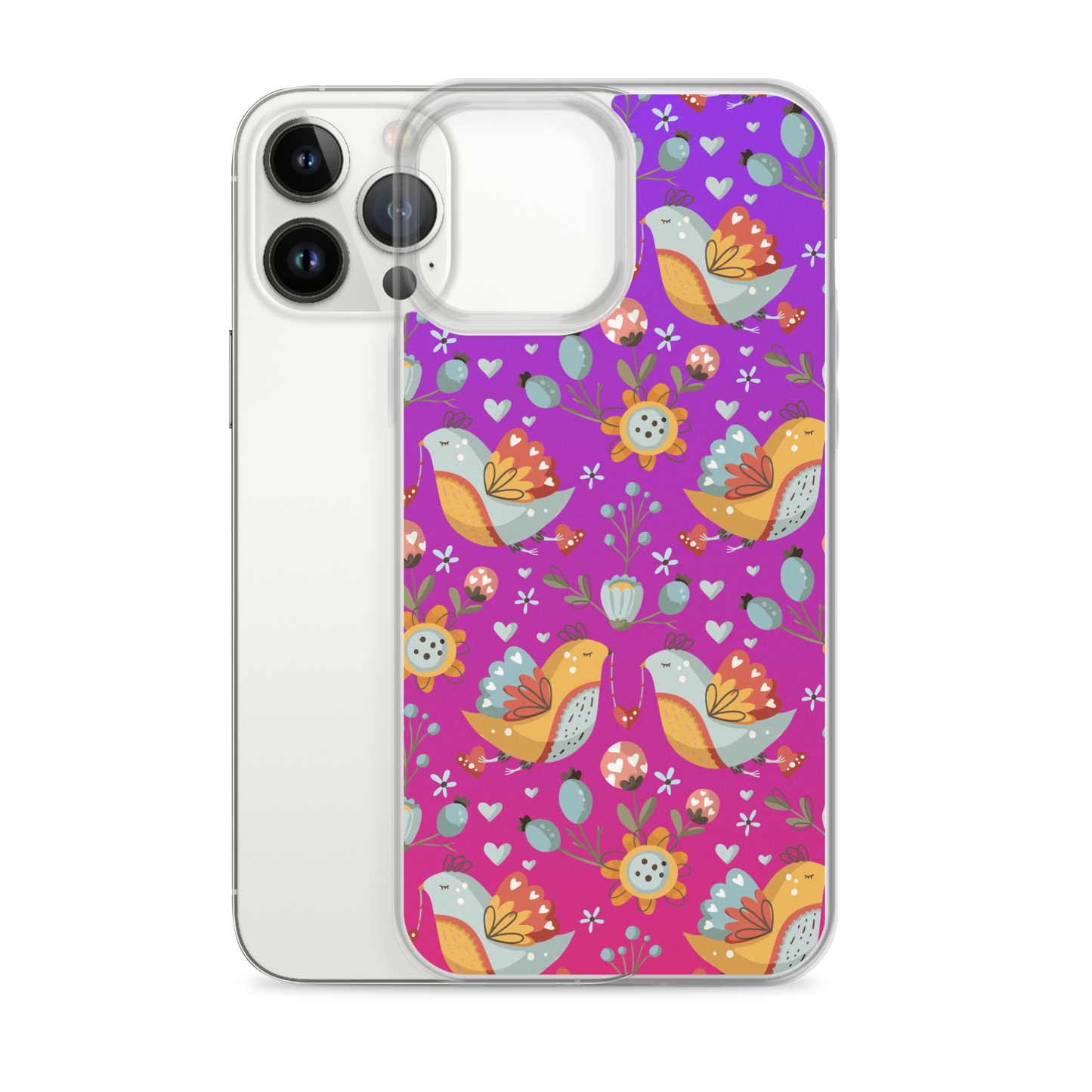 Pink & Purple | Boho Birds Pattern | Bohemian Style | iPhone Case - #2