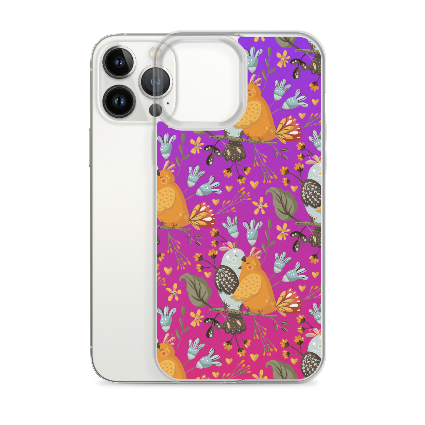 Pink & Purple | Boho Birds Pattern | Bohemian Style | iPhone Case - #4