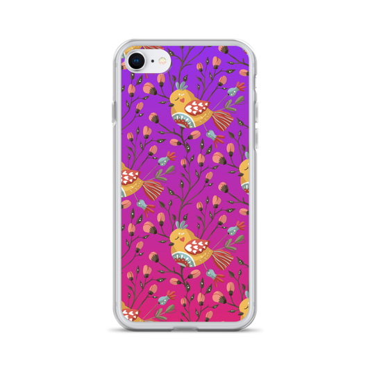 Pink & Purple | Boho Birds Pattern | Bohemian Style | iPhone Case - #3