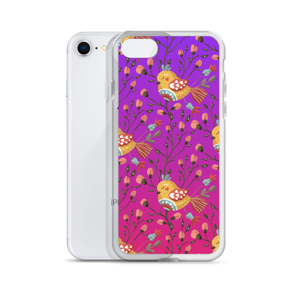 Pink & Purple | Boho Birds Pattern | Bohemian Style | iPhone Case - #3