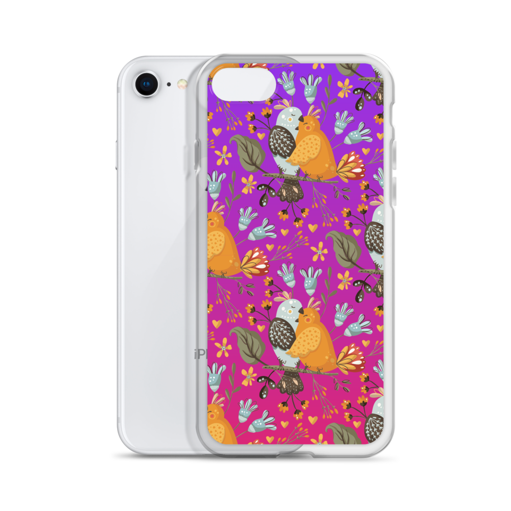 Pink & Purple | Boho Birds Pattern | Bohemian Style | iPhone Case - #4