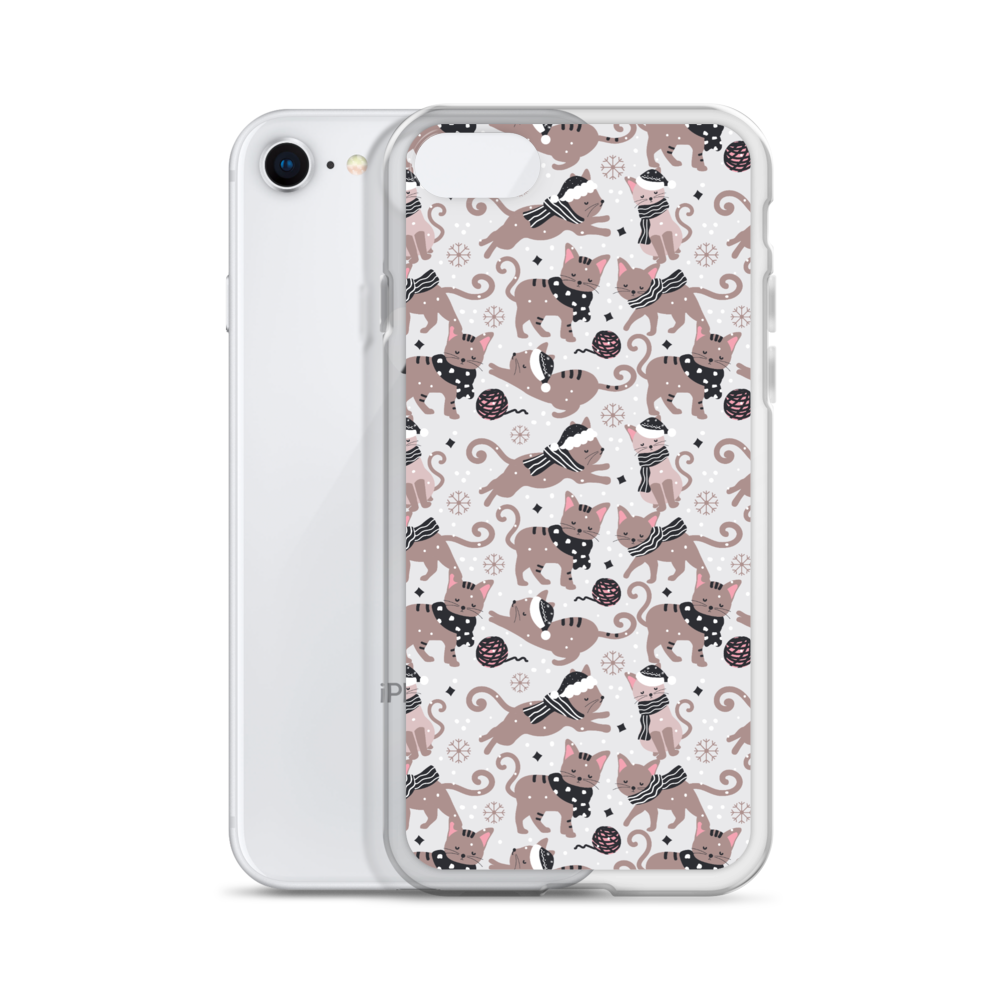 Winter Christmas Cat | Seamless Patterns | iPhone Case - #1