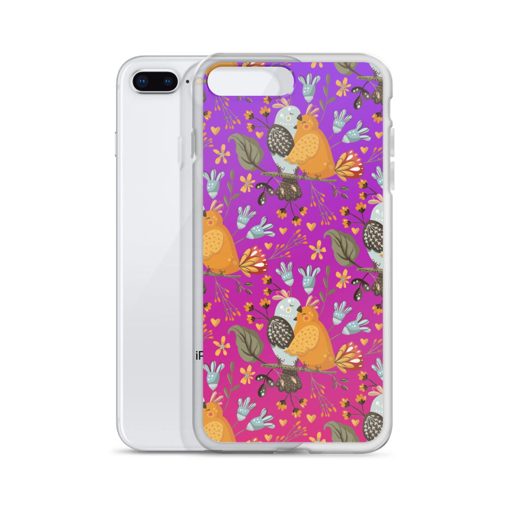 Pink & Purple | Boho Birds Pattern | Bohemian Style | iPhone Case - #4