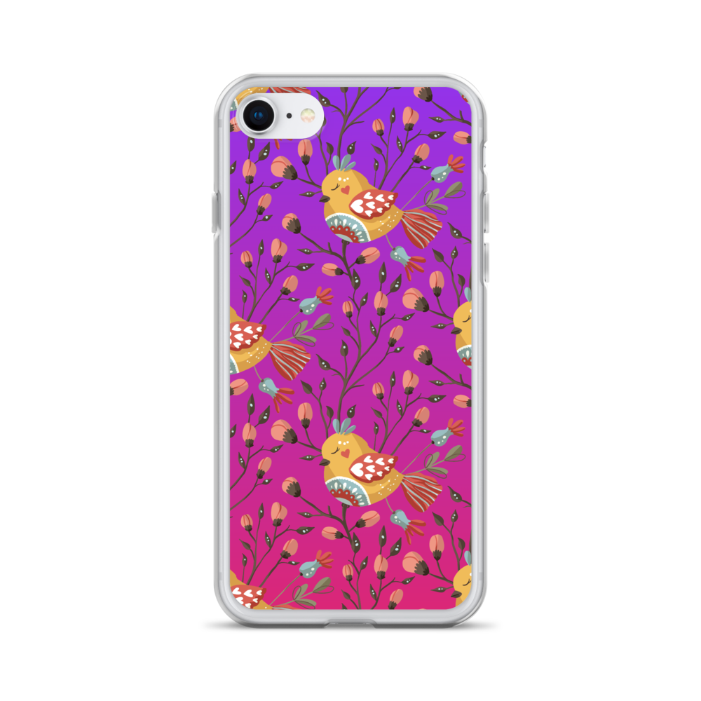 Pink & Purple | Boho Birds Pattern | Bohemian Style | iPhone Case - #3