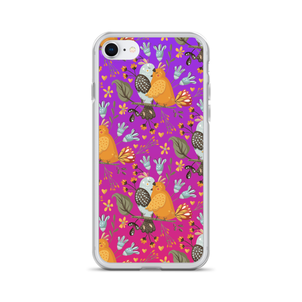 Pink & Purple | Boho Birds Pattern | Bohemian Style | iPhone Case - #4