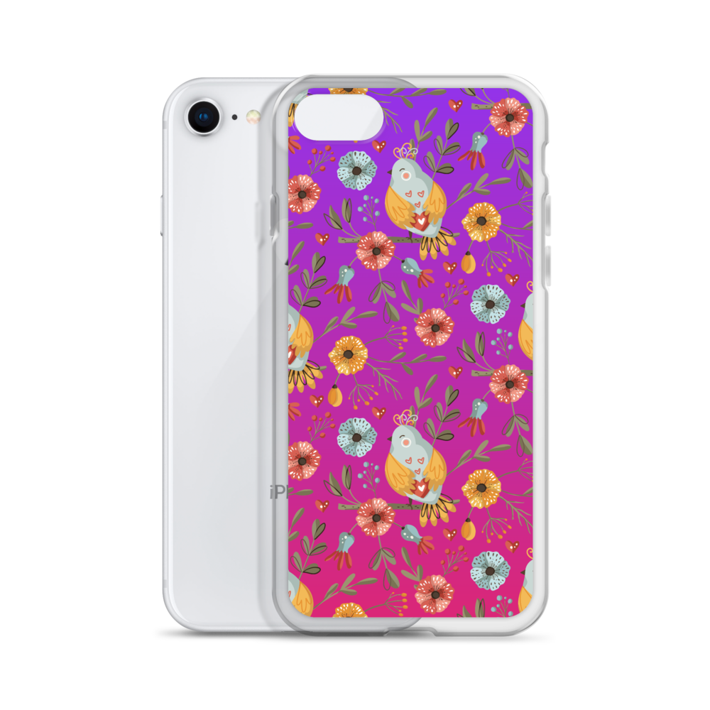 Pink & Purple | Boho Birds Pattern | Bohemian Style | iPhone Case - #5