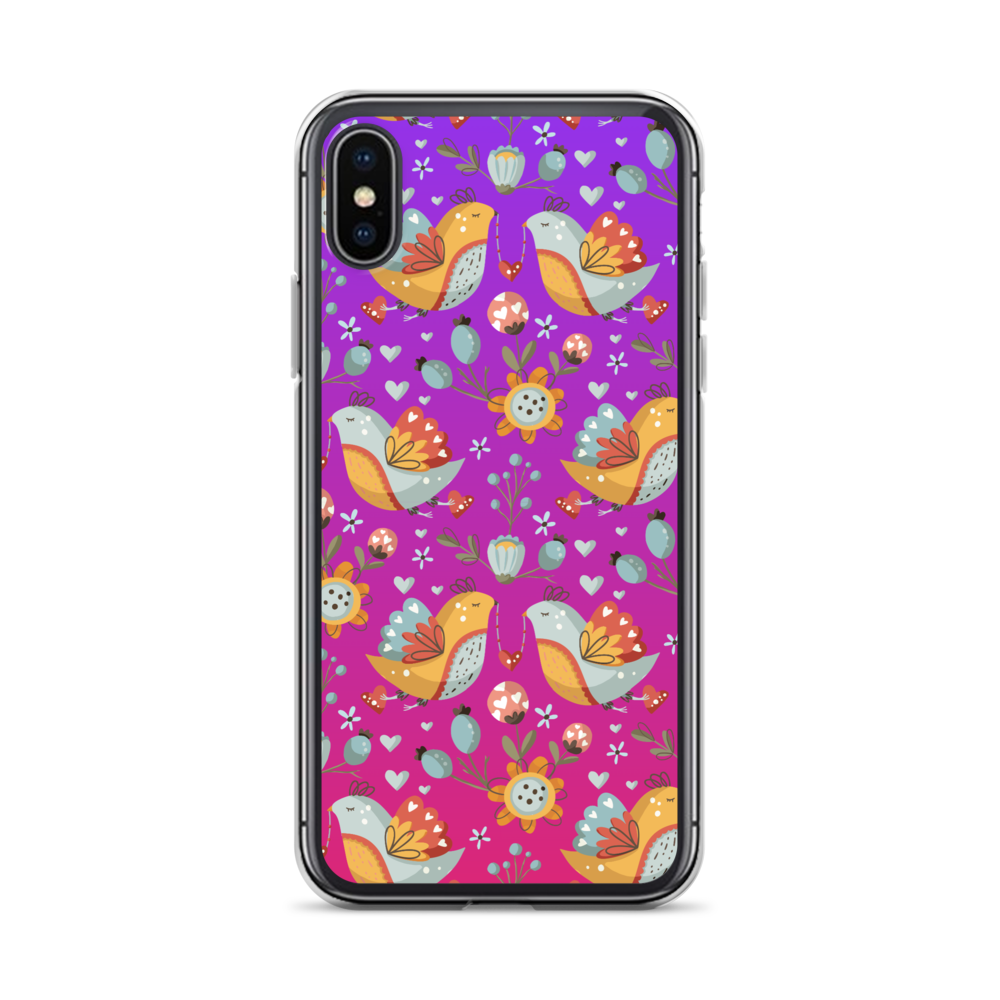 Pink & Purple | Boho Birds Pattern | Bohemian Style | iPhone Case - #2